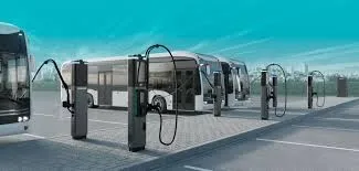 Electric buses and charging park